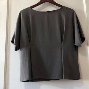 Grey Blouse, fitted but flowy